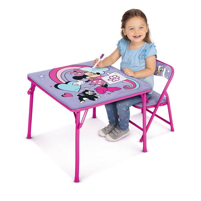 Disney Minnie Mouse Junior Table and Chair Furniture Set for Kids for Activity Drawing and Eating