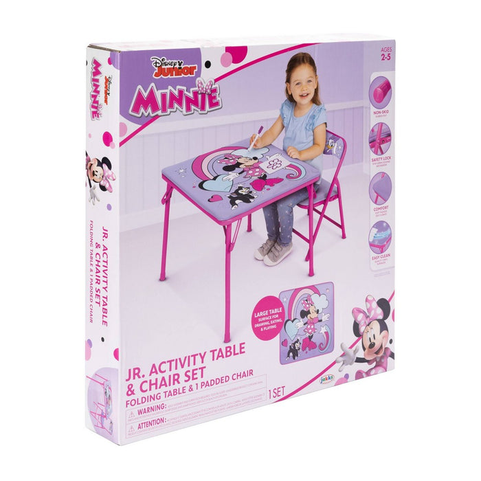 Disney Minnie Mouse Junior Table and Chair Furniture Set for Kids for Activity Drawing and Eating