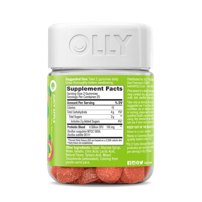 OLLY Extra Strength Probiotic Gummies for Immune and Digestive Support - 50ct