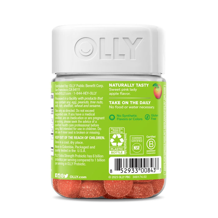 OLLY Extra Strength Probiotic Gummies for Immune and Digestive Support - 50ct
