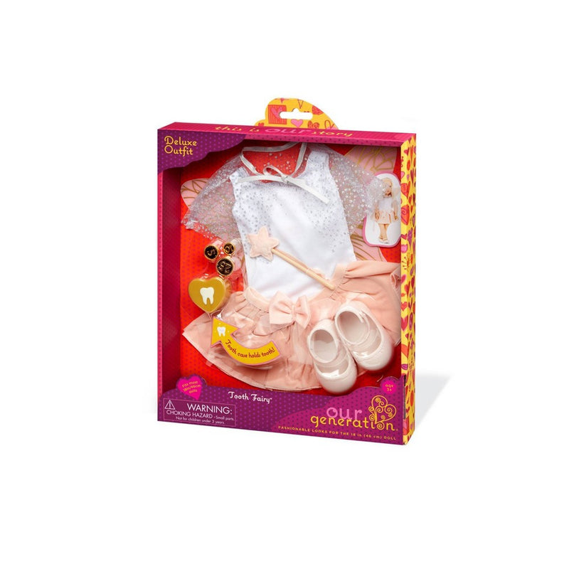 Our Generation Tooth Fairy Outfit with Wings & Star Wand Accessory for 18" Dolls