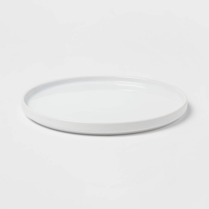 10.5" Stoneware Stella Dinner Plate White - Threshold