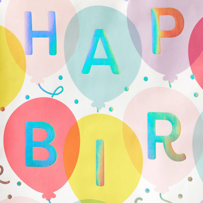 "Happy Birthday" Balloon Square Gift Bag - Spritz