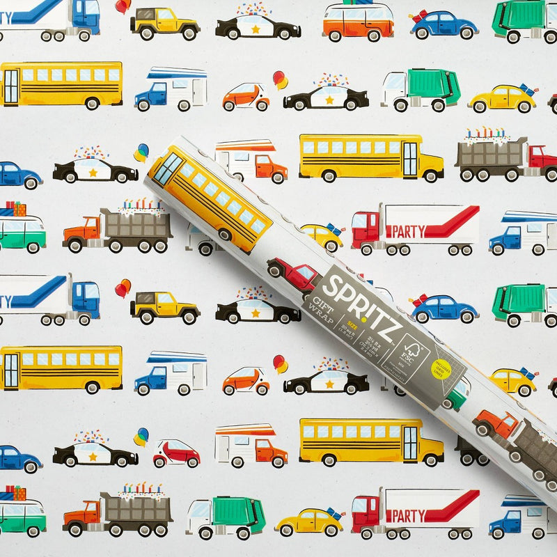 Vehicles Gift Wrapping Paper - Spritz (LOCAL PICKUP ONLY)