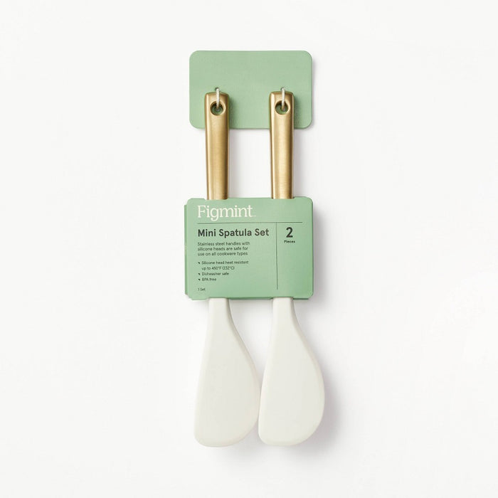 2pk Champagne/Silicone Mini Spatula Set Cream - Figmint