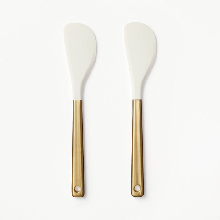 2pk Champagne/Silicone Mini Spatula Set Cream - Figmint