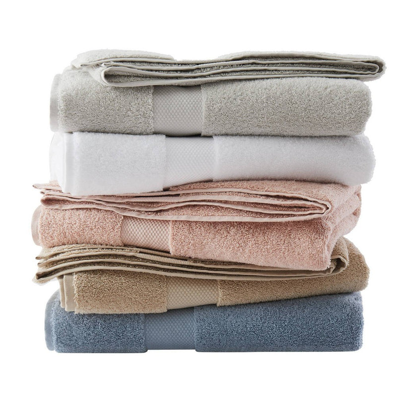 6pc Solid Turkish Cotton Bath Towel Set White - Brooklyn Loom