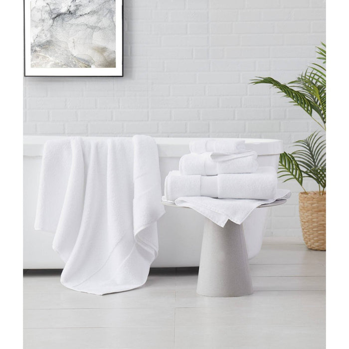 6pc Solid Turkish Cotton Bath Towel Set White - Brooklyn Loom