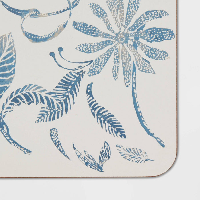 Cork Floral Placemat Blue - Threshold