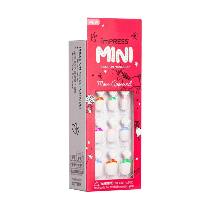 Kiss imPRESS Press-On Manicure Mini Fake Nails for Kids - French Pop - SINGLE PACK/90ct