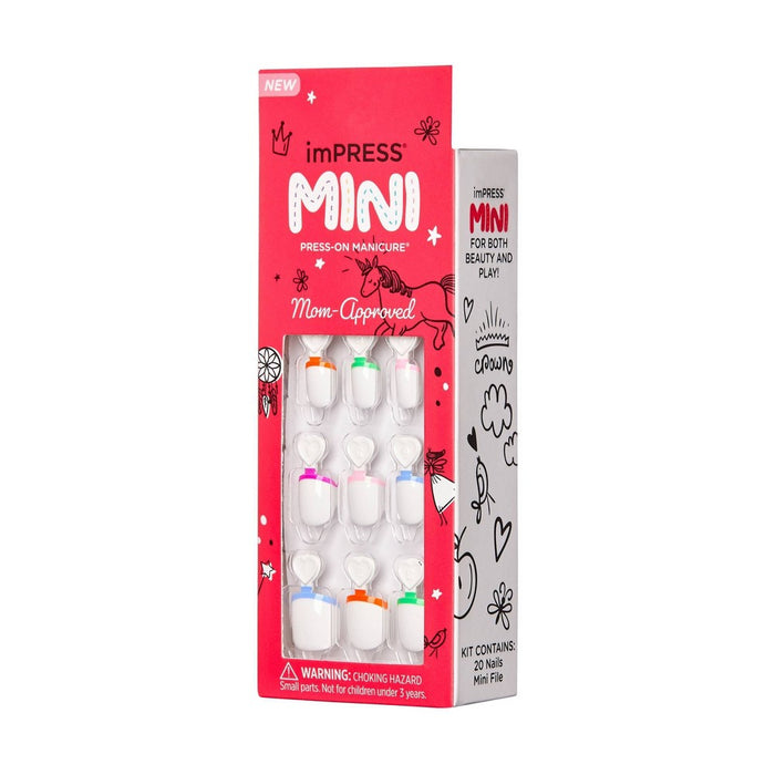 Kiss imPRESS Press-On Manicure Mini Fake Nails for Kids - French Pop - SINGLE PACK/90ct
