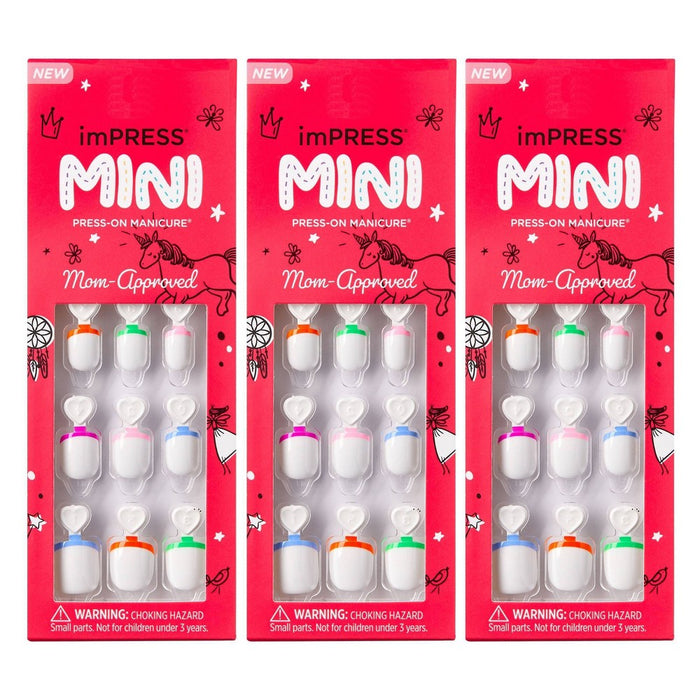 Kiss imPRESS Press-On Manicure Mini Fake Nails for Kids - French Pop - SINGLE PACK/90ct