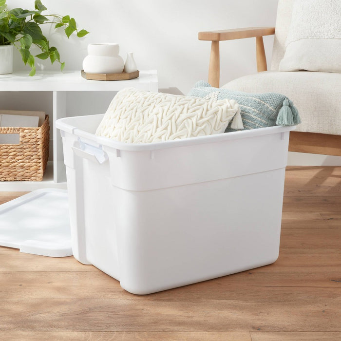 20gal Latching Storage Tote Off-White - Brightroom