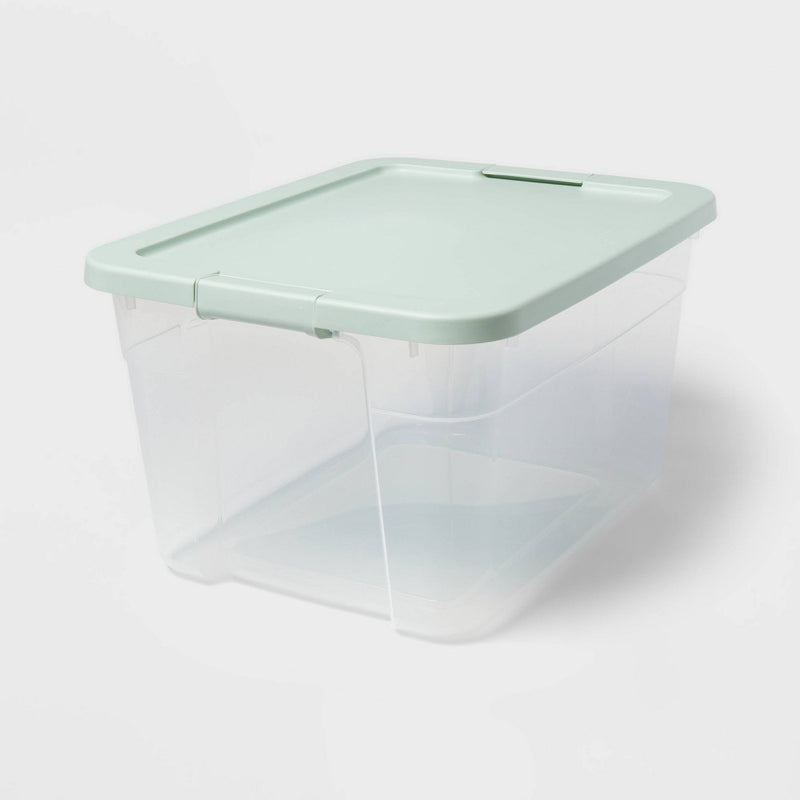 66qt Clear Latching Storage Box Green - Brightroom (LOCAL PICKUP ONLY)