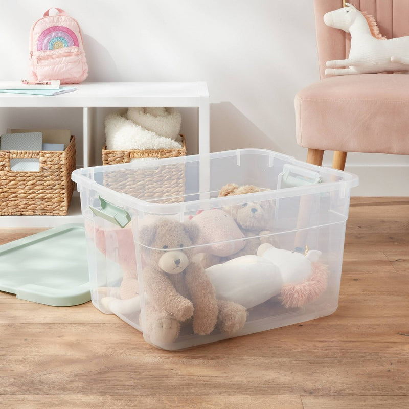 66qt Clear Latching Storage Box Green - Brightroom (LOCAL PICKUP ONLY)