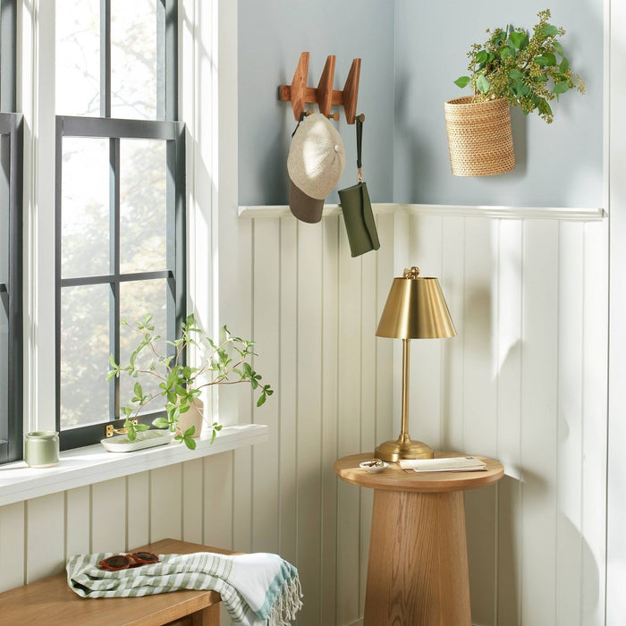 12.5" Wood & Brass Hook Rail - Hearth & Hand with Magnolia