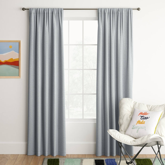 1pc 42"x84" Room Darkening Heathered Window Curtain Panel Gray - Room Essentials