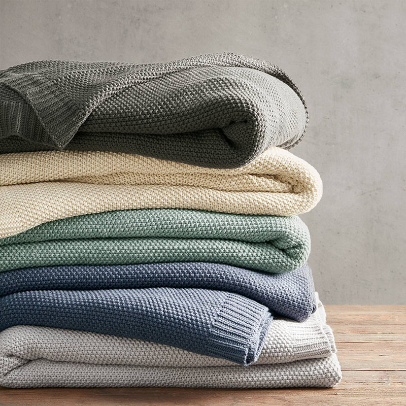 Full/Queen Bree Knit Bed Blanket Charcoal