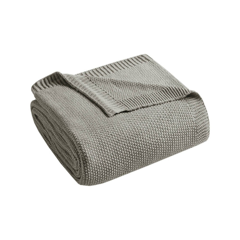 Full/Queen Bree Knit Bed Blanket Charcoal