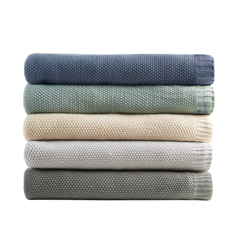 Full/Queen Bree Knit Bed Blanket Charcoal