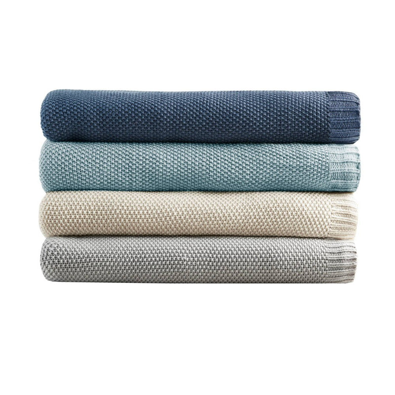Full/Queen Bree Knit Bed Blanket Indigo