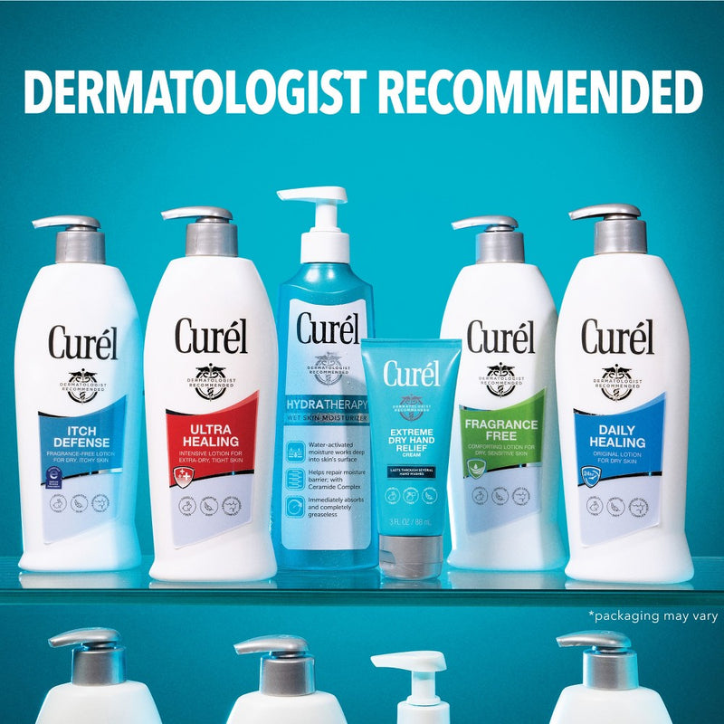 Curel Daily Healing Hand and Body Lotion For Dry Skin, Advanced Ceramides Complex, All Skin Types Scented - 20 fl oz