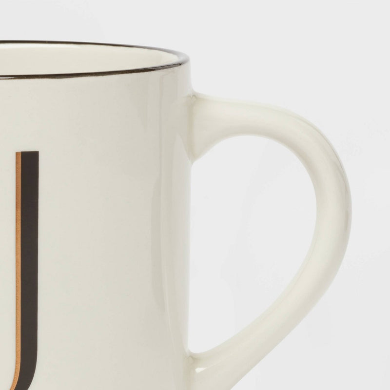 16oz Stoneware Monogram J Mug Ivory - Threshold