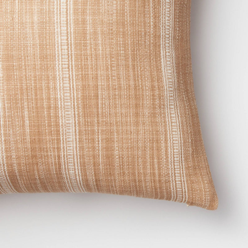 Woven Striped Square Throw Pillow Camel/Cream - Threshold designed with Studio McGee