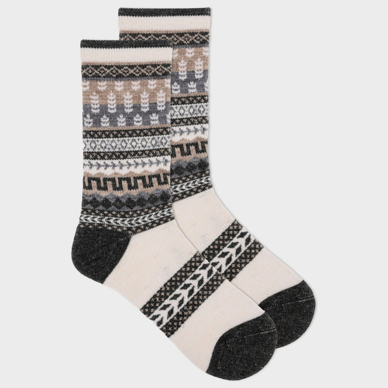 Alaska Knits Women's Soft Alpine Wool Blend Crew Socks - Natural Wood 4-10