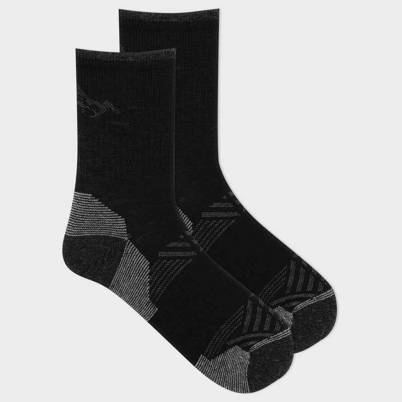 Alaska Knits Women's Peak Trail Mid Crew Merino Wool Socks - Black 4-10