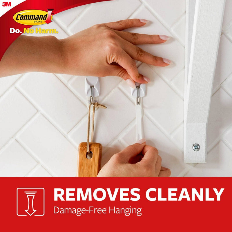 Command Small Sized Wire Hooks White