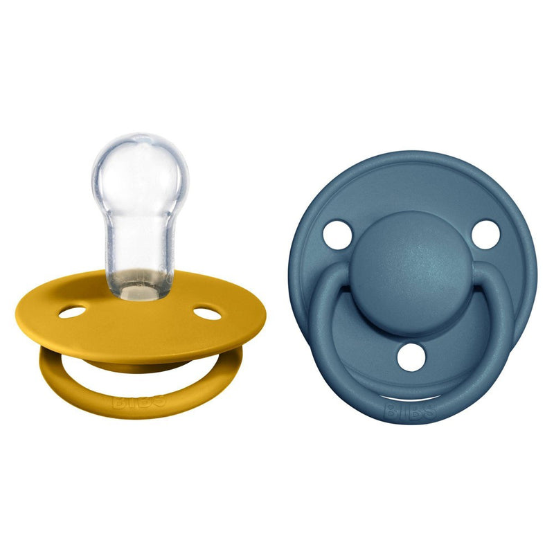 Bibs De Lux Silicone Pacifier - 0-3 Years - 2pk - Mustard/Petrol
