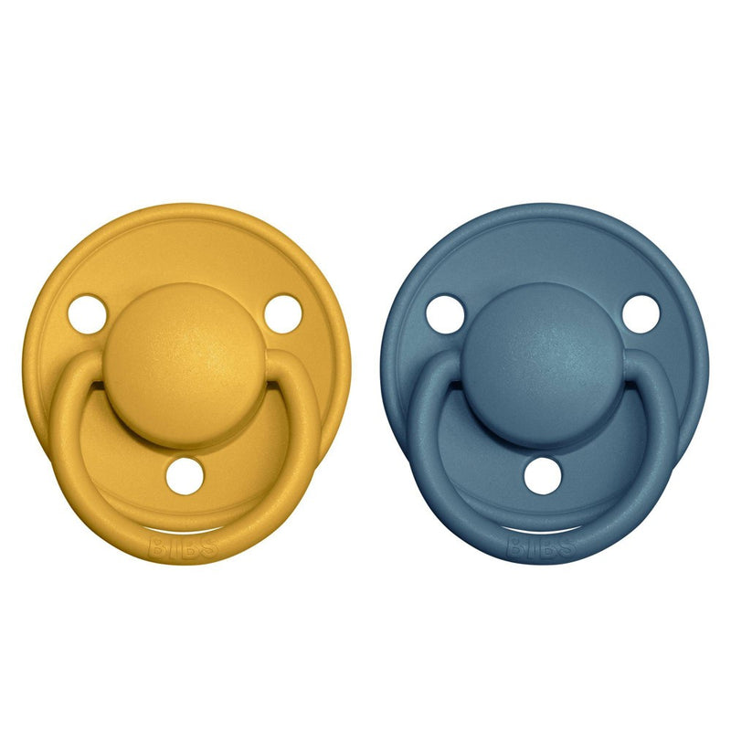 Bibs De Lux Silicone Pacifier - 0-3 Years - 2pk - Mustard/Petrol