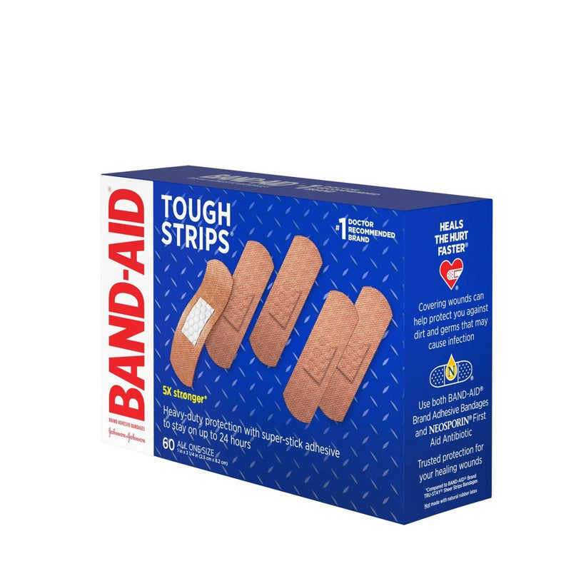 Band-Aid Tough Strips Heavy Duty Super Stick Adhesive Bandages - 60ct