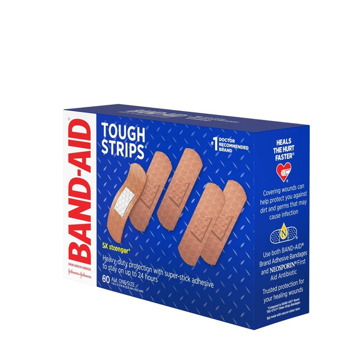 Band-Aid Tough Strips Heavy Duty Super Stick Adhesive Bandages - 60ct