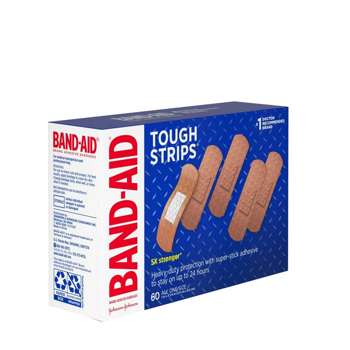 Band-Aid Tough Strips Heavy Duty Super Stick Adhesive Bandages - 60ct