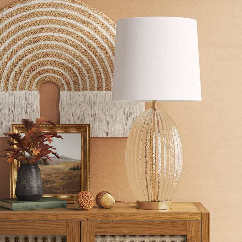 Large Ribbed Glass Lamp Base Clear - Threshold (LOCAL PICKUP ONLY)