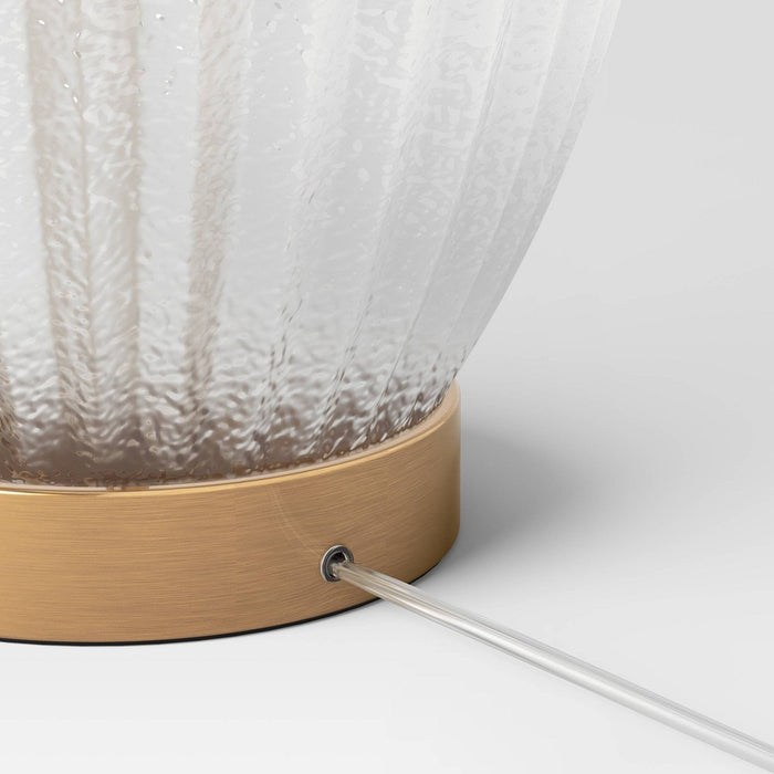 Large Ribbed Glass Lamp Base Clear - Threshold