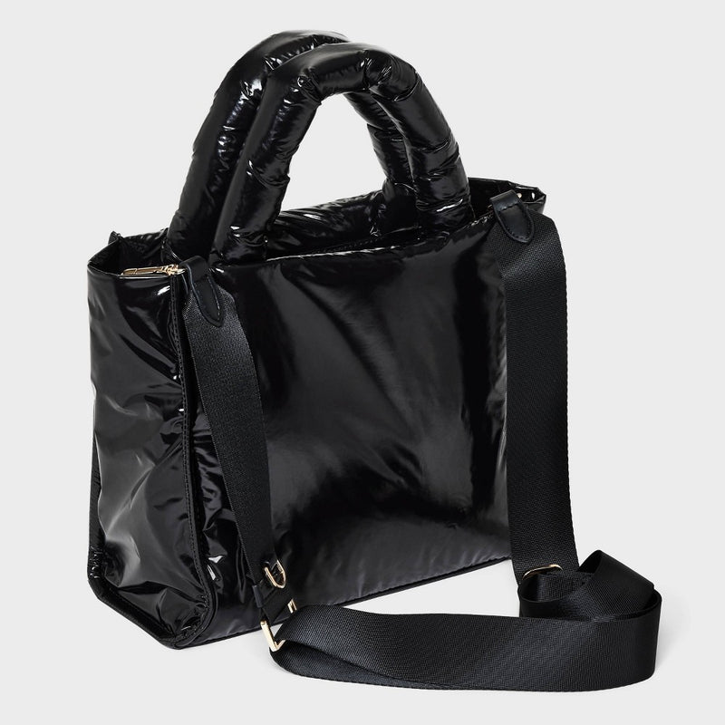 Midi Boxy Satchel Handbag - A New Day Black