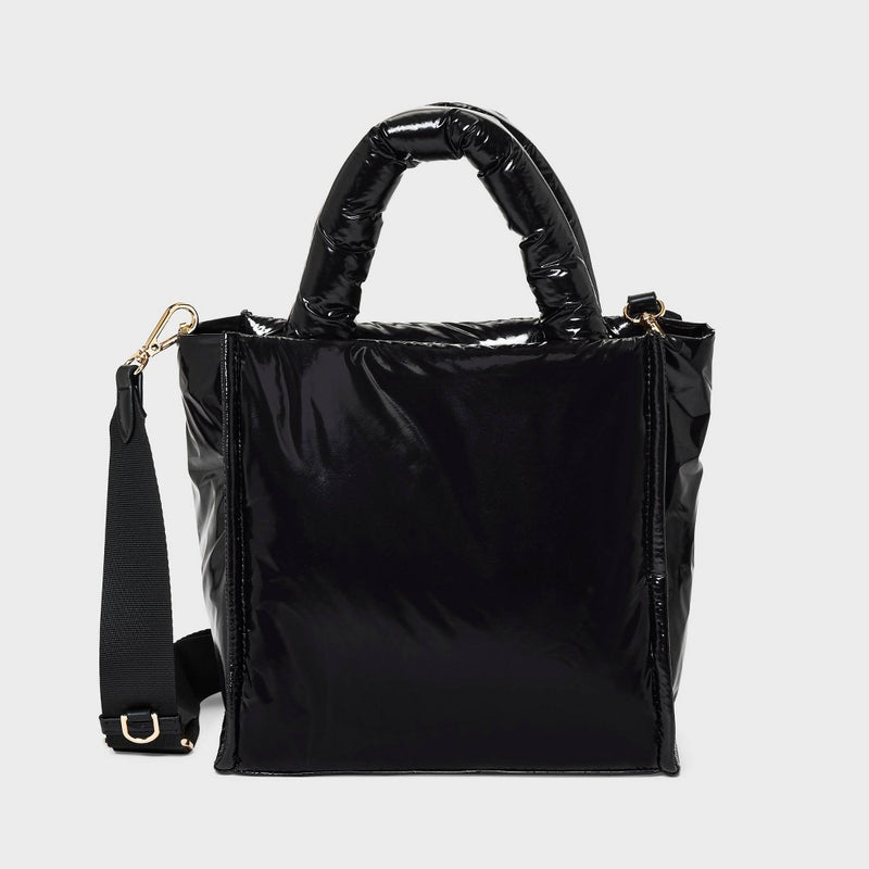 Midi Boxy Satchel Handbag - A New Day Black