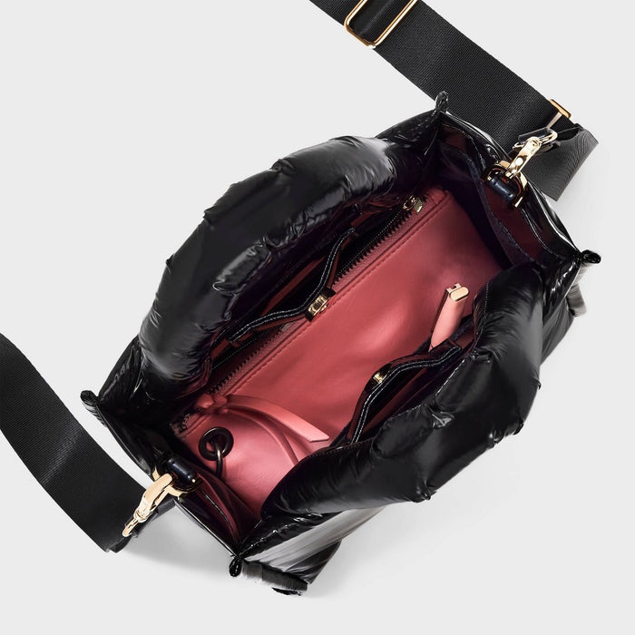 Midi Boxy Satchel Handbag - A New Day Black