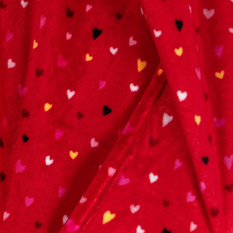 Ditsy Hearts Printed Plush Valentine's Day Throw Blanket Red - Room Essentials