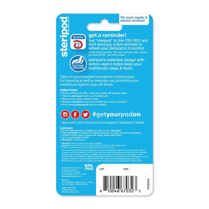 Steripod Toothbrush Protec Cover - Trial Size - 2ct
