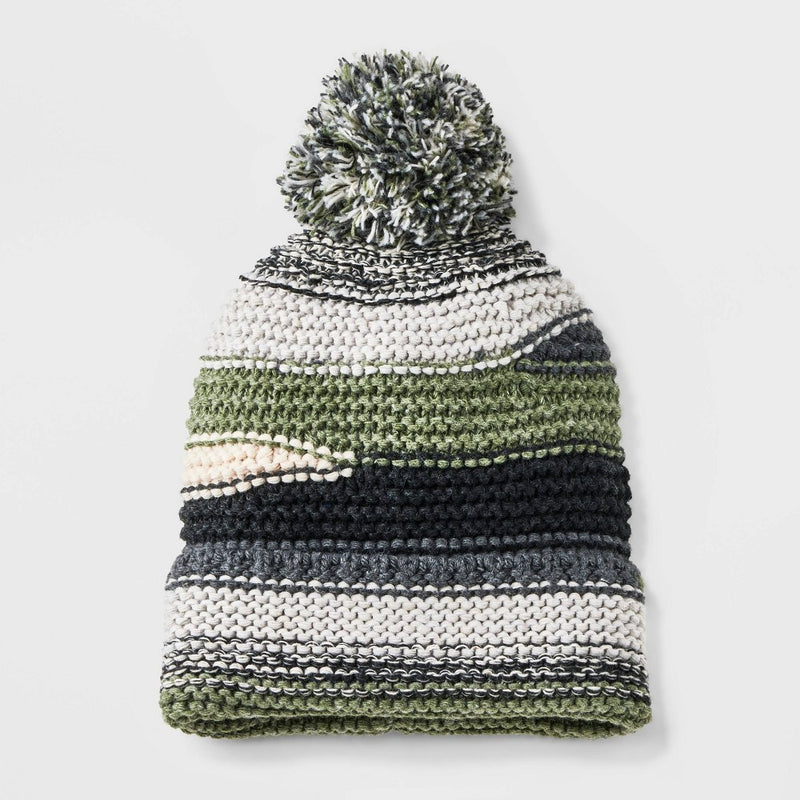 Pre-Consumed Recycled Pom Beanie - Wild Fable Black/Gray