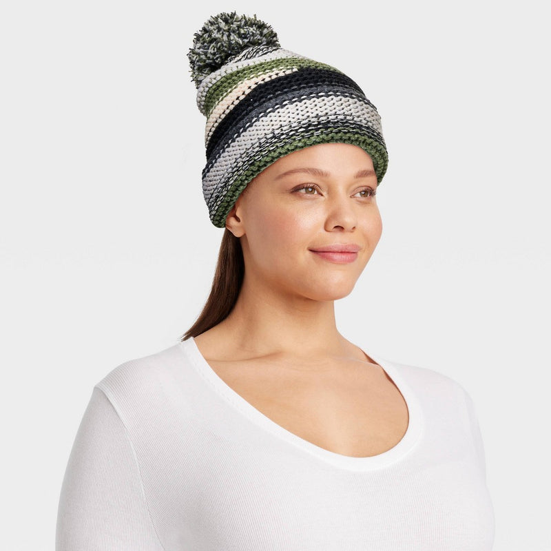 Pre-Consumed Recycled Pom Beanie - Wild Fable Black/Gray