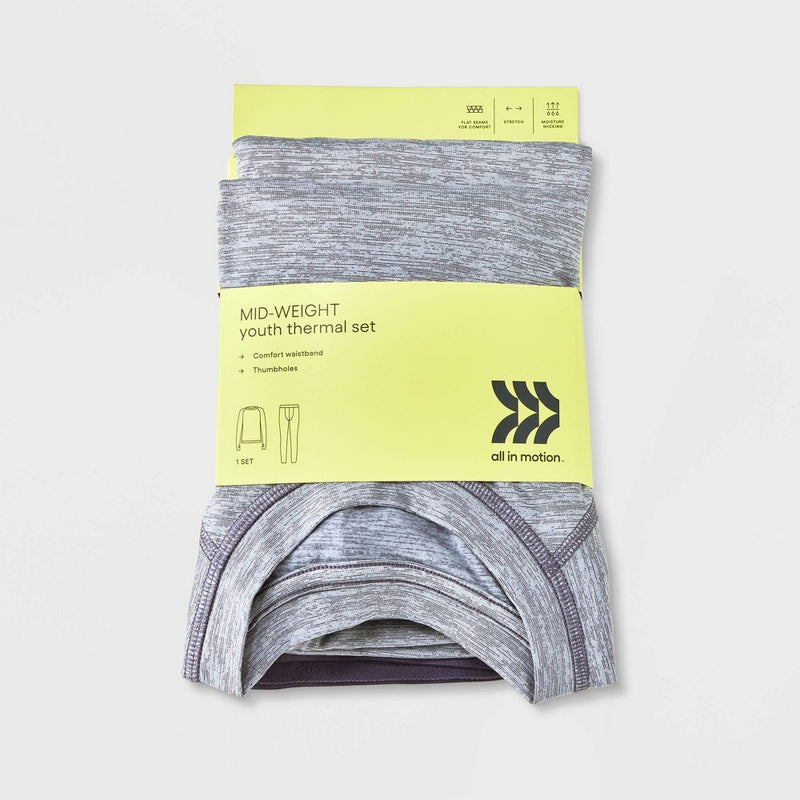 Boys' 2pk Thermal Set - All in Motion Gray S