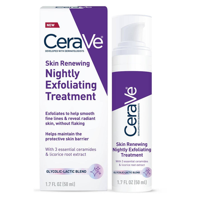 CeraVe Skin Renewing Nightly Exfoliating Treatment Glycolic Acid Face Serum