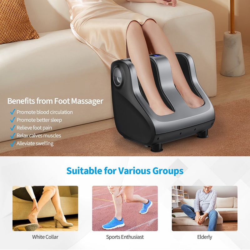 Costway Shiatsu Foot & Calf Massager W/ Compression Kneading Heating & Vibrating Gray (LOCAL PICKUP ONLY)