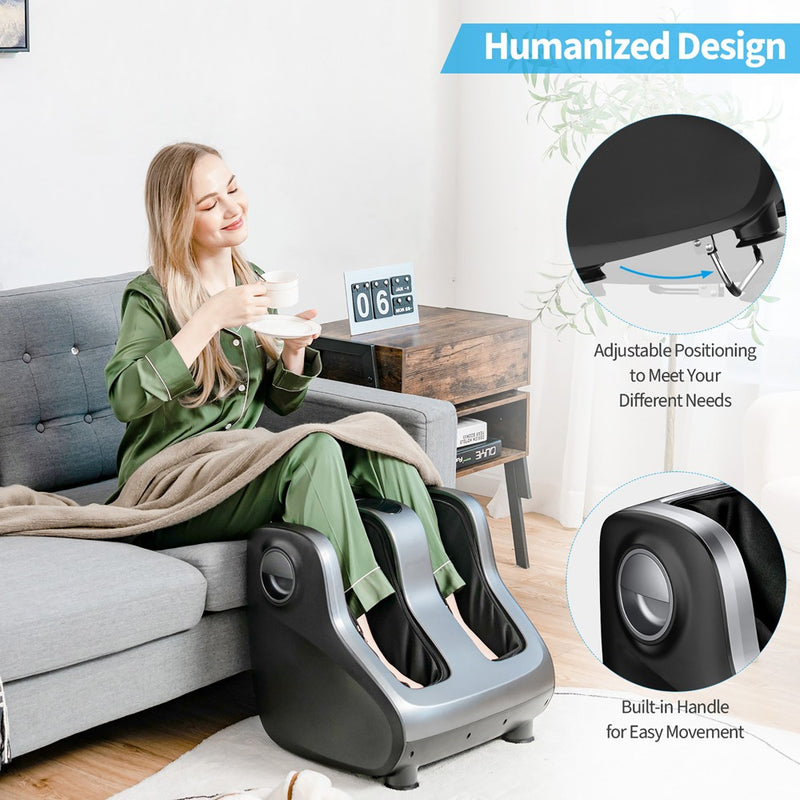 Costway Shiatsu Foot & Calf Massager W/ Compression Kneading Heating & Vibrating Gray (LOCAL PICKUP ONLY)