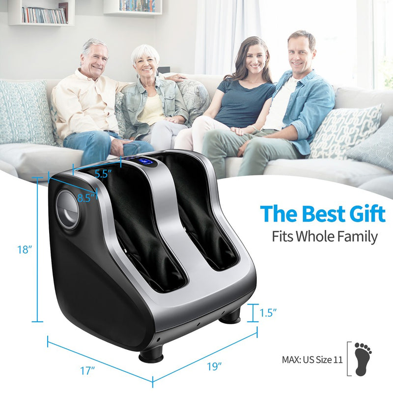 Costway Shiatsu Foot & Calf Massager W/ Compression Kneading Heating & Vibrating Gray (LOCAL PICKUP ONLY)